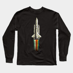 ASTRONOMY - RETRO ROCKET IN SPACE Long Sleeve T-Shirt